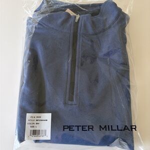 Peter Millar Navy CROWN SPORT MEN'S PERTH PERFORMANCE MELANGE QUARTER-ZIP